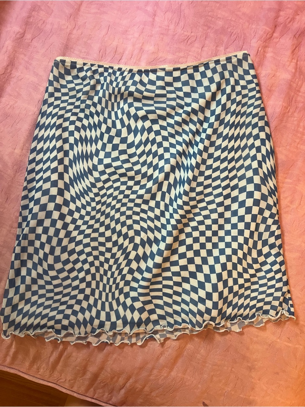 Wild Fable Blue and White Optical Checker Mini Skirt - Picture 2 of 3